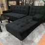 Black Velvet Nordic Comfort Chaise Sofa,198cm Image 2