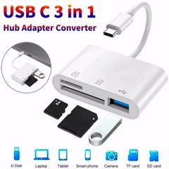 3 in 1 Adapter Type C TF CF SD Memory Card Reader Recorder Compact Flash USB-C Pro Huawei Macbook