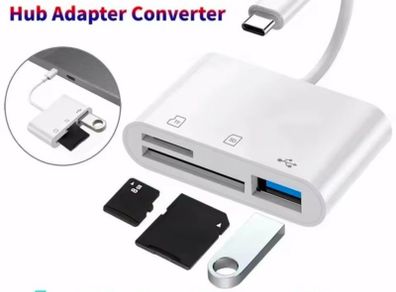 3 in 1 Adapter Type C TF CF SD Memory Card Reader Recorder Compact Flash USB-C Pro Huawei Macbook