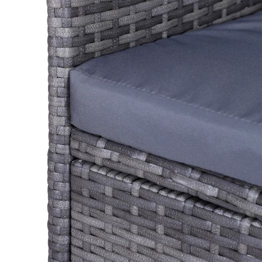 NEW SALE Outsunny 2-Seater PE Rattan Outdoor Garden Bench w/ Centre Table Grey