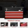 3 Drawer Tool Chest, Lockable Metal Tool Box, Portable Toolbox with Ball Bearing Runners, 510mm x 220mm x 320mm Image 7