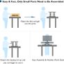 Standing Desk Converter 32in/80cm Height-Adjustable Dual Tier Workstation Ergonomic Sit-Stand for PC Laptop Keyboard Monitor Stand Compatible Up to 15kg Home Office (Black) Image 5