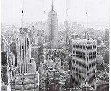 Folding Room Divider 200x170 cm New York by Day Black and White
