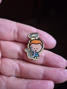 Vintage Little Blond Haired Angel Boy Pin