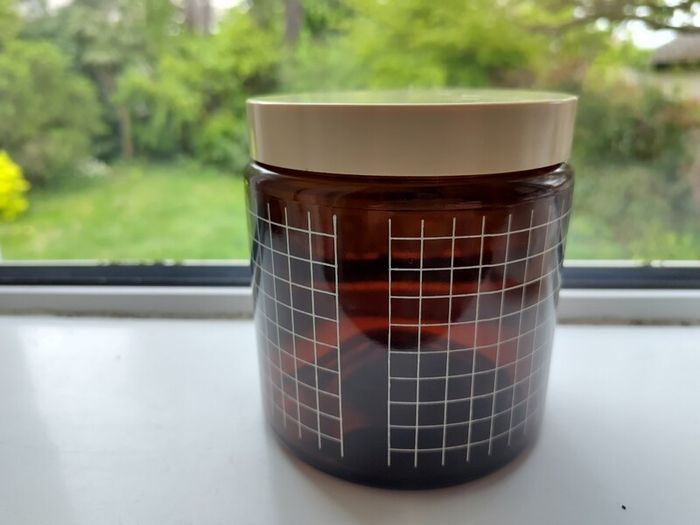 Vintage 1980s plaid sugar jar