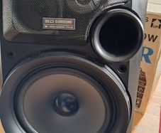 sharp large powerful speakers and stands