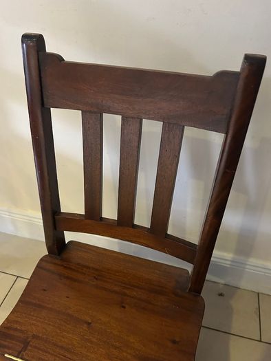 Wooden library chair and stepladder