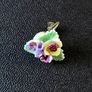 Antique Denton England porcelain china screw-back earrings Image 2