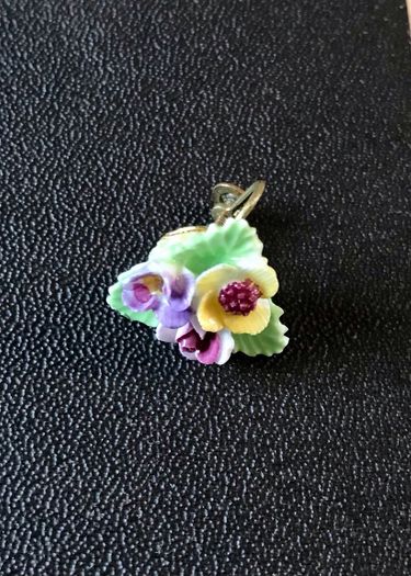Antique Denton England porcelain china screw-back earrings
