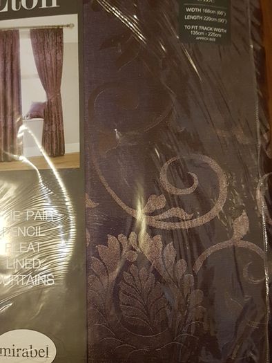 BNIP 2 Pairs 66" x 90 Lined Plum Curtains