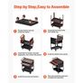 5-Tier Tool Cart with Wheels, 400 lbs Load Capacity, Rolling Work Cart with 2 Drawers & Pegboard, Mechanic Tool Storage Organizer with Locking System for Garage, Warehouse and Repair Shop, Black Image 6