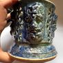 Rare Michael Kennedy Studio Pottery River of Ireland For-Faced Lidded Jar Image 4