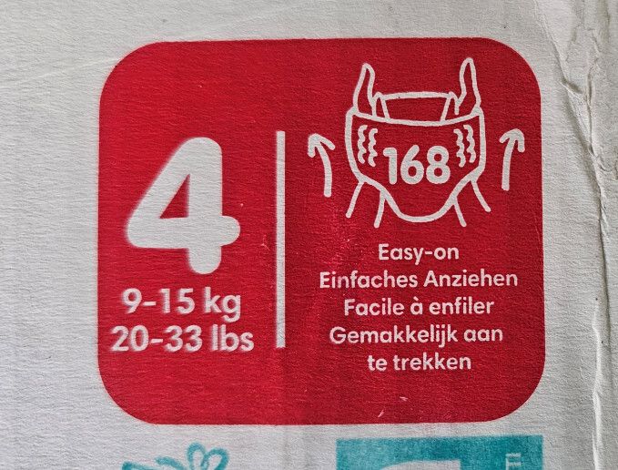 Pampers Harmonie Pants Size 4 - 9 to 15kg - 168 total