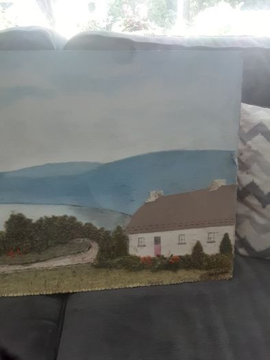 Landscape of Ireland in Paint and Irish Tweed .. Price Drop