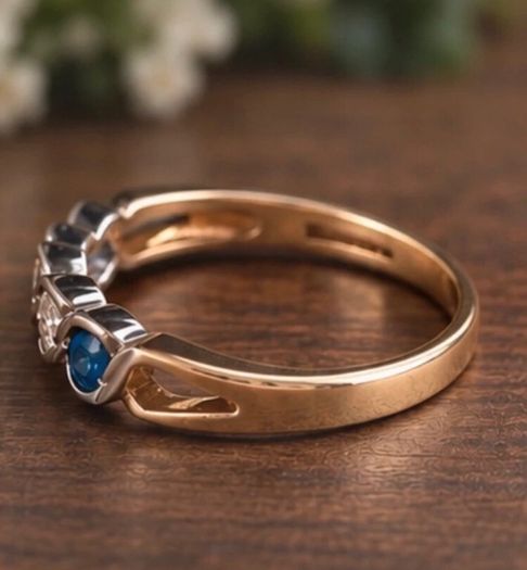 Vintage 9ct Gold Half Eternity Ring, New Old Stocl