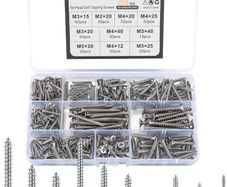 NEW SALE | 285 Pcs Self Tapping Screws Assortment Set, M2/M3/M4/M5 Stainless Steel Self Drilling Wood Screws