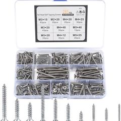 NEW SALE | 285 Pcs Self Tapping Screws Assortment Set, M2/M3/M4/M5 Stainless Steel Self Drilling Wood Screws