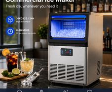 Commercial Ice Maker Machine 36kg 24 Hour Stainless Steel Ice Machine with 6kg
