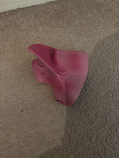 Fake Nose Halloween Costume/Red Mouth Mask/Nose & mouth mask/ black cut  out eye mask
