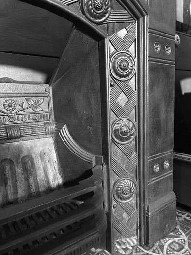 Cast Iron Fireplace.