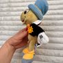 Jiminy Cricket Plush Soft Pinocchio Disney Store approx. 20 cm. Dirty Used Please see photos Image 7
