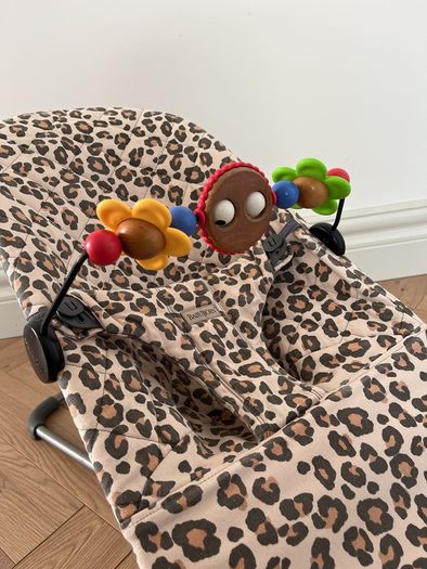 Leopard Baby Bjorn Bouncer with Toy Bar