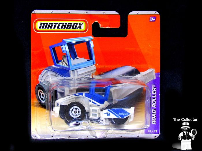 MATCHBOX 2011 Road Roller, Blue and White Body Hot Wheels 43/75 Mattel Diecast Brand New Factory Sealed