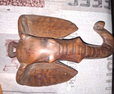 Antique Rustic Carved Wood Elephant Head Wall Hanging Symbol of Good Luck and Positive Energy