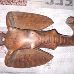 Antique Rustic Carved Wood Elephant Head Wall Hanging Symbol of Good Luck and Positive Energy