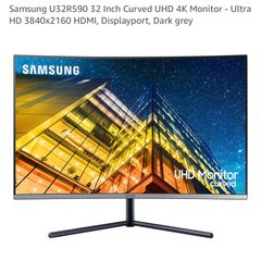 Samsung 4k Curved Monitor 32" U32R590