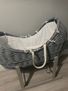 wicker grey moses basket