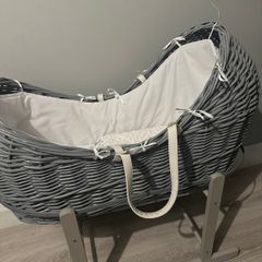 wicker grey moses basket
