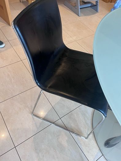 glass table and chairs