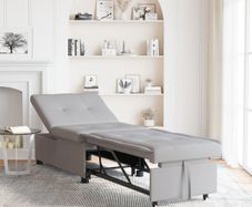Sofa Bed Grey 194 x 67 x 37 cm Fabric