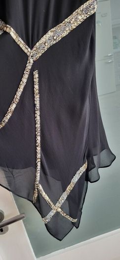 NOCTURNE 100% Silk Beaded Cocktail Dress Sz 12UK(Fit 10-12UK) - Rrp 695 (New)