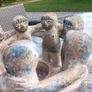 Mexican v heavy stone candle holder, circle of friends, D18 Image 4
