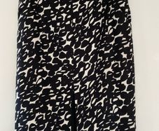 Max Mara Puro Lino Black White Linen Blend Skirt