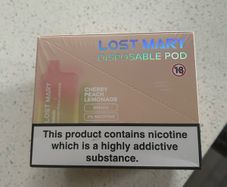 Unopened box of lost marys - cherry peach lemonade