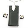 Vintage Sterling Silver Dichroic Glass Set Image 3