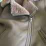 womens beige leather jacket Image 6