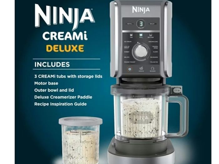 Ninja CREAMi Deluxe 10 in 1 Ice Cream and Frozen Drink Maker NC501UK  Black Silver