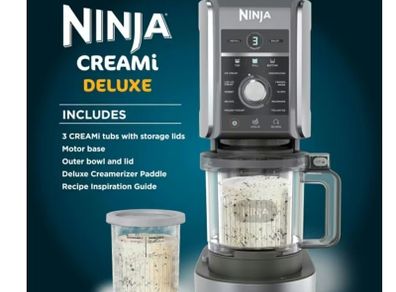 Ninja CREAMi Deluxe 10 in 1 Ice Cream and Frozen Drink Maker NC501UK  Black Silver