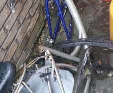 2 steel bike frames scrap metal