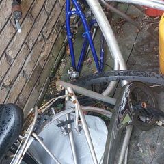2 steel bike frames scrap metal