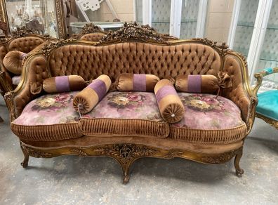 Beautiful old salon set in great condition with nice unusual colours 5 piece
