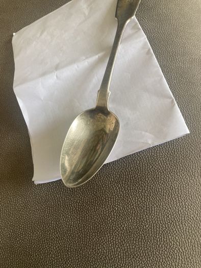 Silver spoon 9inches long in excellent condition made by famous silversmith George Waterhouse weighs 2.78 ounces
