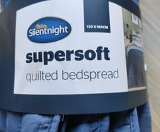 Silent Night Quilted Bedspread. Navy