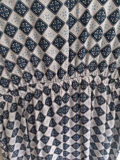 Summer Blue and White Print Maxi Dress