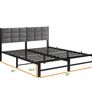 King Size Bed Frame Upholstered Platform Bed with Square Tufted Headboard Image 8