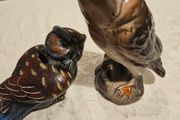 CERAMIC OWEL FIGURINES x 2. Both in good condition.  See photos for same.